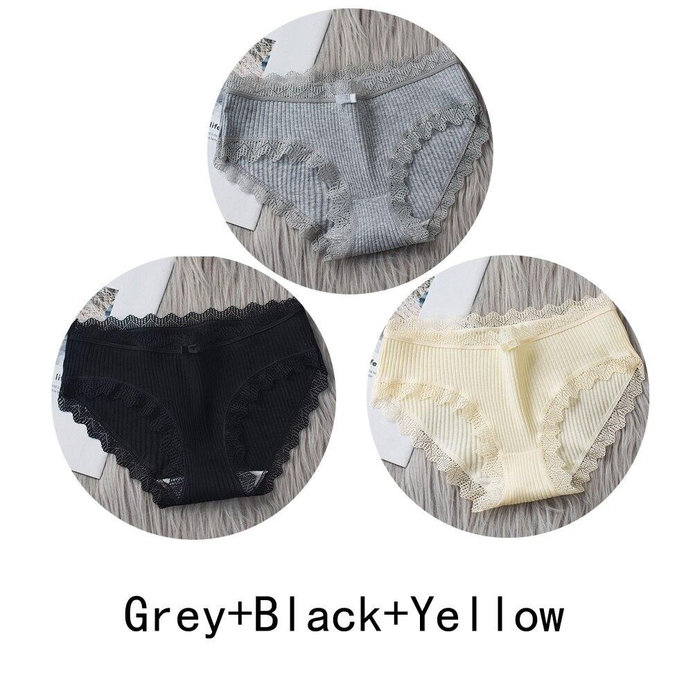 3PCS/lot Cotton Panties Women Comfortable Underwears Sexy Middle-Waisted Underpants Female Lingerie Big Size Ladies Briefs