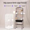 Grande Cage à Oiseaux pour Perroquets et Mynas - Design Phénix Noir