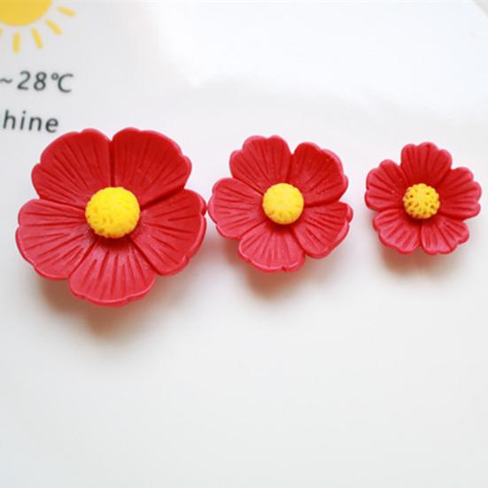 5Pcs Resin Flowers DIY Accessories Flat Back Blooms Ornaments for Jewelry Hair Accessories DIY Craft Projects