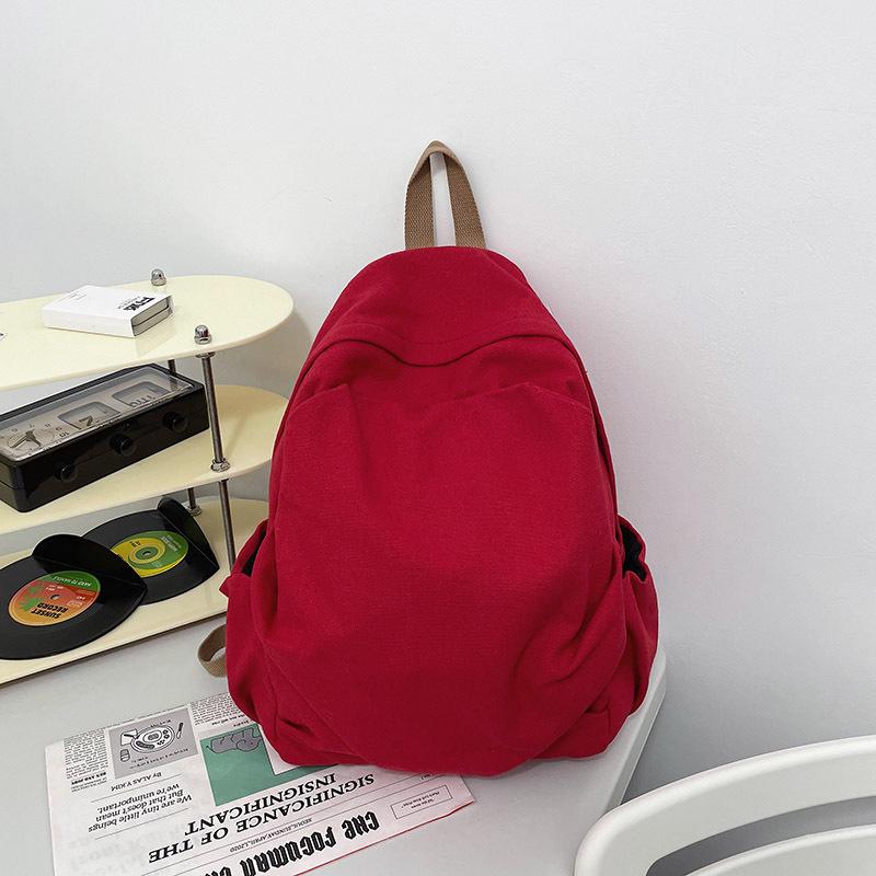 Retro Forest Canvas Backpack for Girls - Japanese Harajuku Style, Simple & Versatile for High School Students