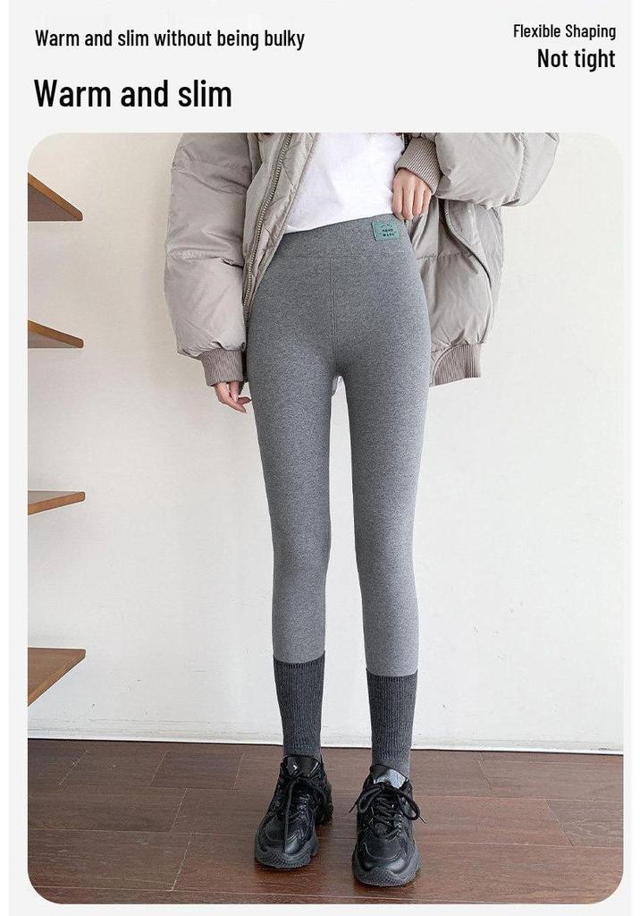 2025 New Winter Gray Plus Velvet Cotton Pants for Tall Women – Soft, Skin-Friendly, and Warm Base Layer