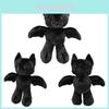 Posable Bat Halloween Plush Toy With Pp Cotton Fill For Holiday Decor And Gift