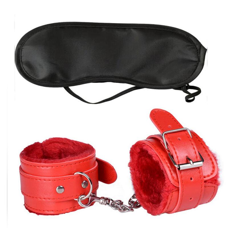 Sexy Adjustable PU Leather Plush Handcuffs Ankle Cuff Restraints BDSM Bondage Sex Toy Femdom Sex Bondage Exotic