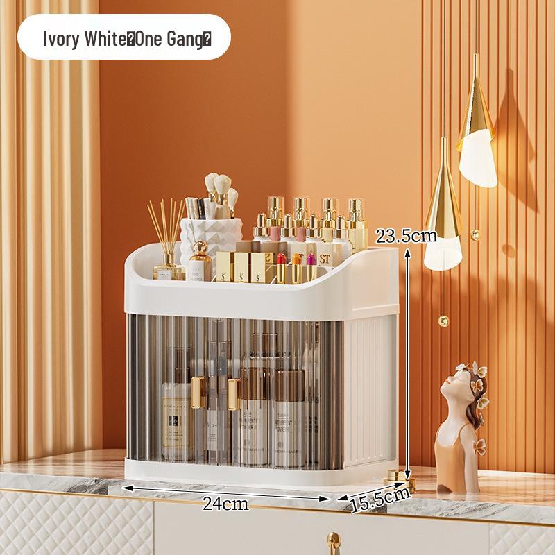 Luksusowy Organizer do Pielęgnacji Skóry z Wyższej Półki: Pojemne pudełko do przechowywania kosmetyków z szufladą na waciki