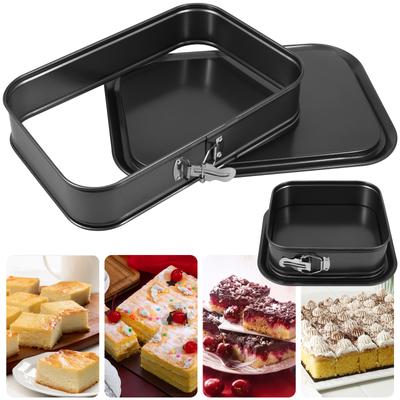 Springform Pan Non-Stick Cheesecake Baking Pan Metal Square/Rectangle Cake Lock Making Pan with Removable Loose Base Leak-Proof