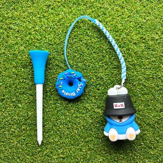 Cartoon Anti Lost Golf Tee Hanger with Tee Plastic Donut Design Golf Tee Ring with Strap Loss Prevention Golf Tee Holder for Men Women Golfers