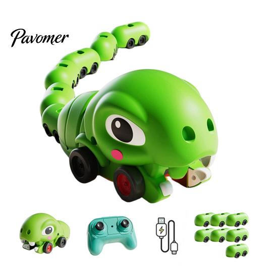 Magnetic Snake Game RC Toy, Electric Remote Control Eating Itself Toy Parent-Child Interactive Competitive Race Car for Boys Girls Two Player Battle