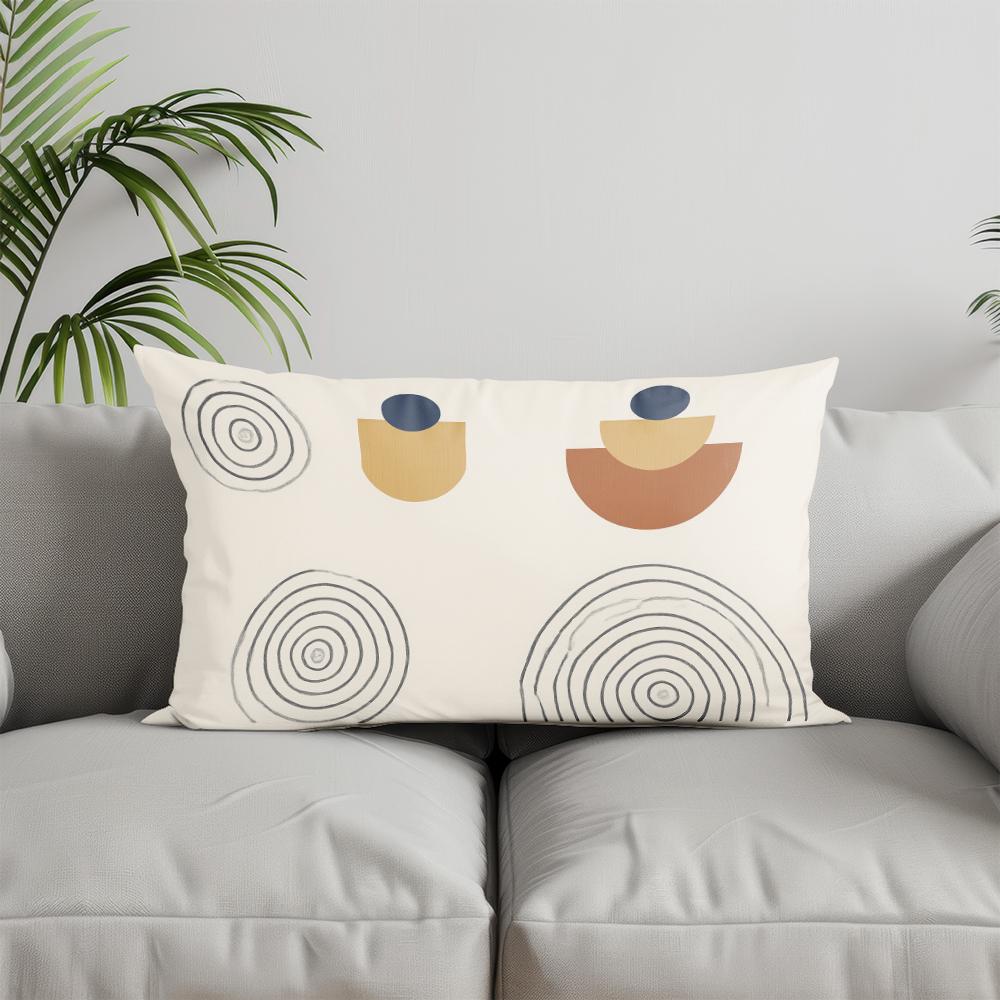 Home Decor Modern Leaf & Dot Pattern Pillow Suitable For Sofa Bedroom Car Pillow Cover Cushion Rectangular Back Cushion
