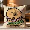 Hot Capybara Cushion Cover Soft Washable Pillow Case Multi-Scene For Couch Bed Travel Office Use