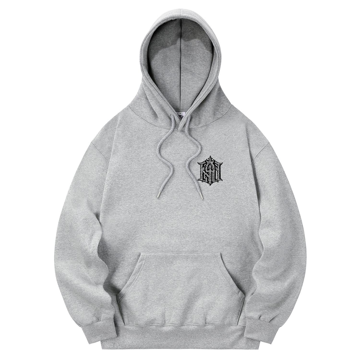 Khan 6312 Kmg0175 Old Khan Fleece-Lined Hoodie Gray L