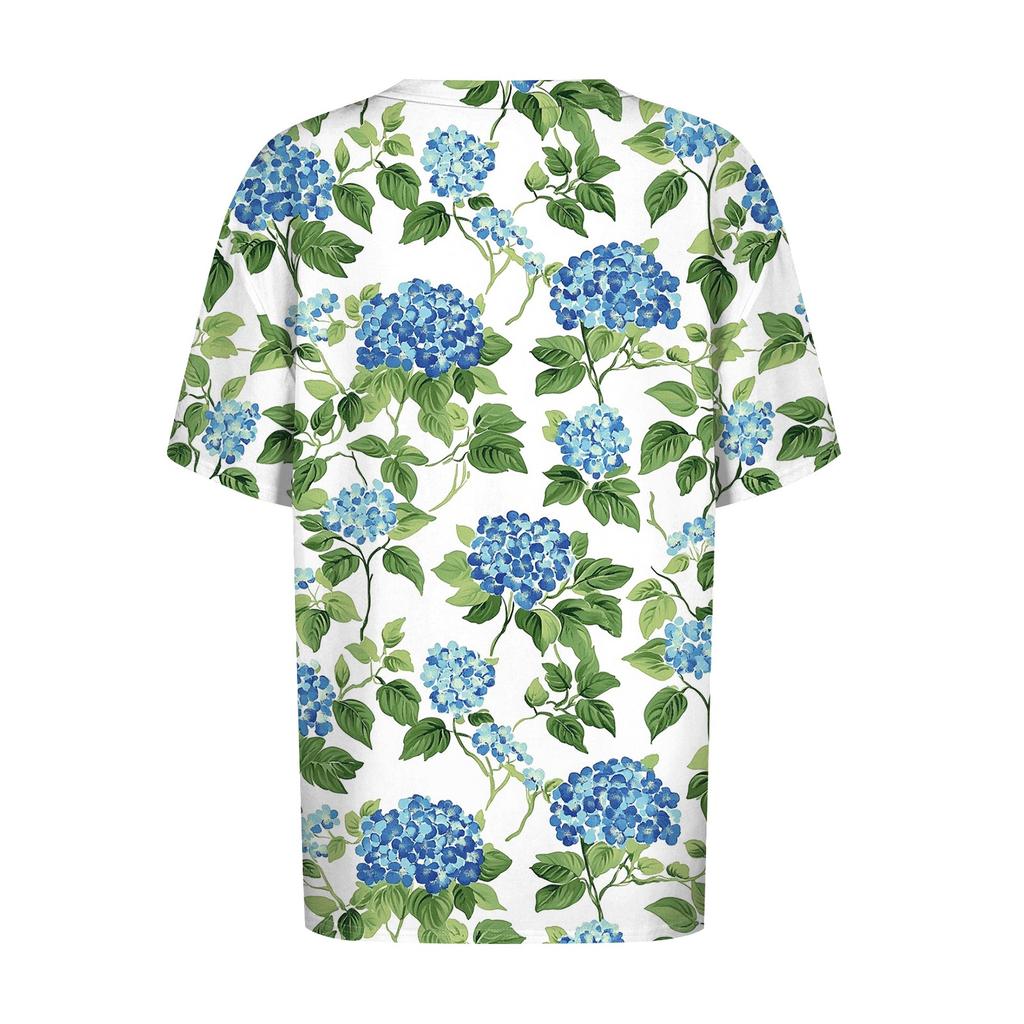 Women's Retro Printed Fashion Casual Round Neck Short Sleeve T-Shirt Top