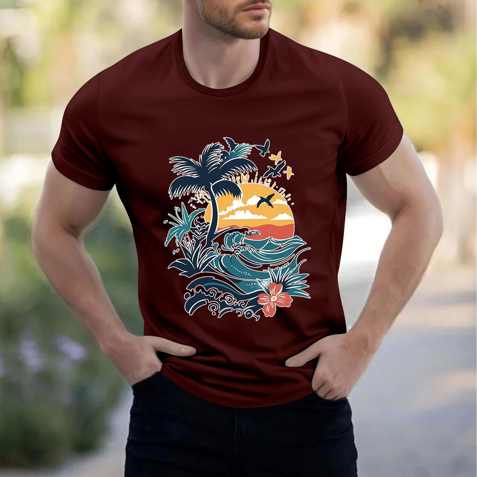 

Мужская рубашка с воротником-стойкой и коротким рукавом, свободная рубашка для отдыха и отдыха, мужская XXL винный