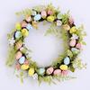 Artificial Natural Rattan Garland Green Leaf Candle Ring Easter Egg Wreaths for Front Door Spring Candle Decoration