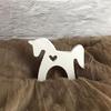 Sweet Mini Ponies Shape Silicone Mold Horse Hollowed Heart Figurine Mould For DIY Cement Statue And Resin Craft Projects