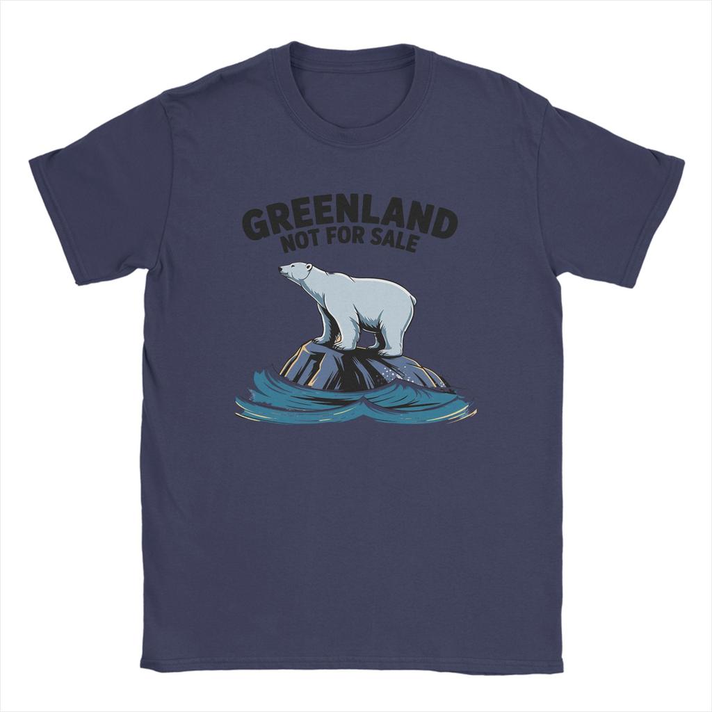 Mens TShirts Greenland is Not for Sale Vintage Cotton Tees Short Sleeve T Shirt Round Neck Clothes Big Size