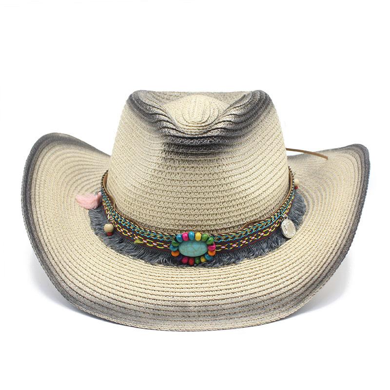 Cowboy Hat Female American Western Cowboy Beach Tide Summer Hat Female Panama Straw Hat Top Hat Male