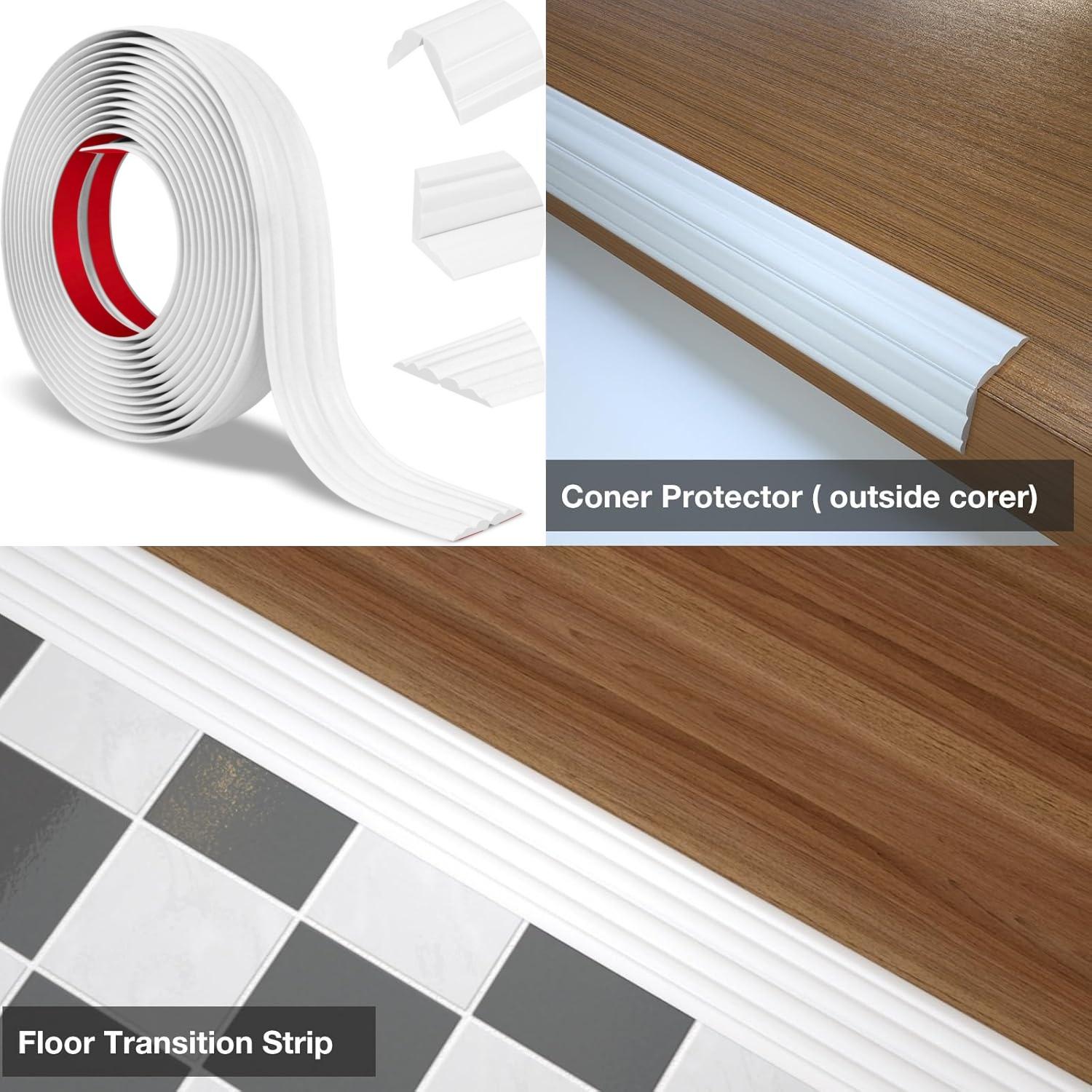 

1pc Flexible Inner and Outer Corner Decorative Strip , Wall Decorative Strip,self-adhesive Corner Protection 4cmx1m білий
