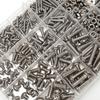 880pcs-stainless steel round cup hex bolt, nut, and washer set - M2-M5 sizes, includes hex wrench, suitable for DIY and repair.