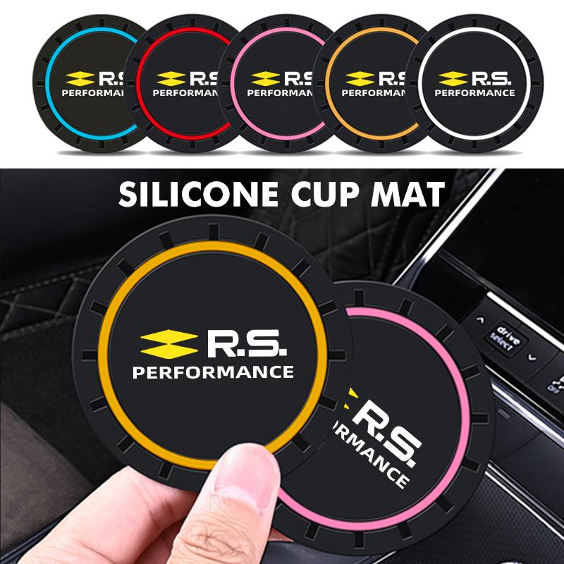 2pcs Silica Gel Car Coaster Water Cup Holder Anti Slip Pad Mat For Renault Arkana Captur Twingo Talisman RS Line Logan Duster HH8