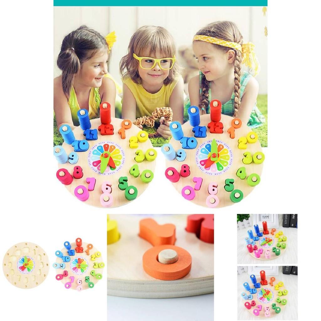 Colorful Wooden Puzzle Toy For Kids Learning Time And Numbers Educational Development