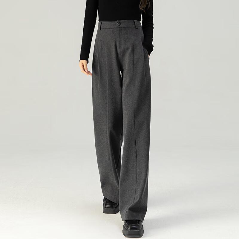 Fanzhen Women's 2025 A/W High-Waist Wide-Leg Woolen Pants