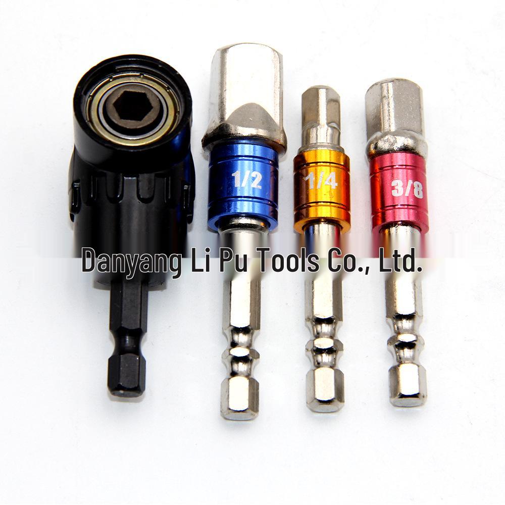 3-Piece Hex Shank Impact Wrench Adapter Set: 1/2, 3/8, & 1/4 Inch Socket for Electric Screwdriver