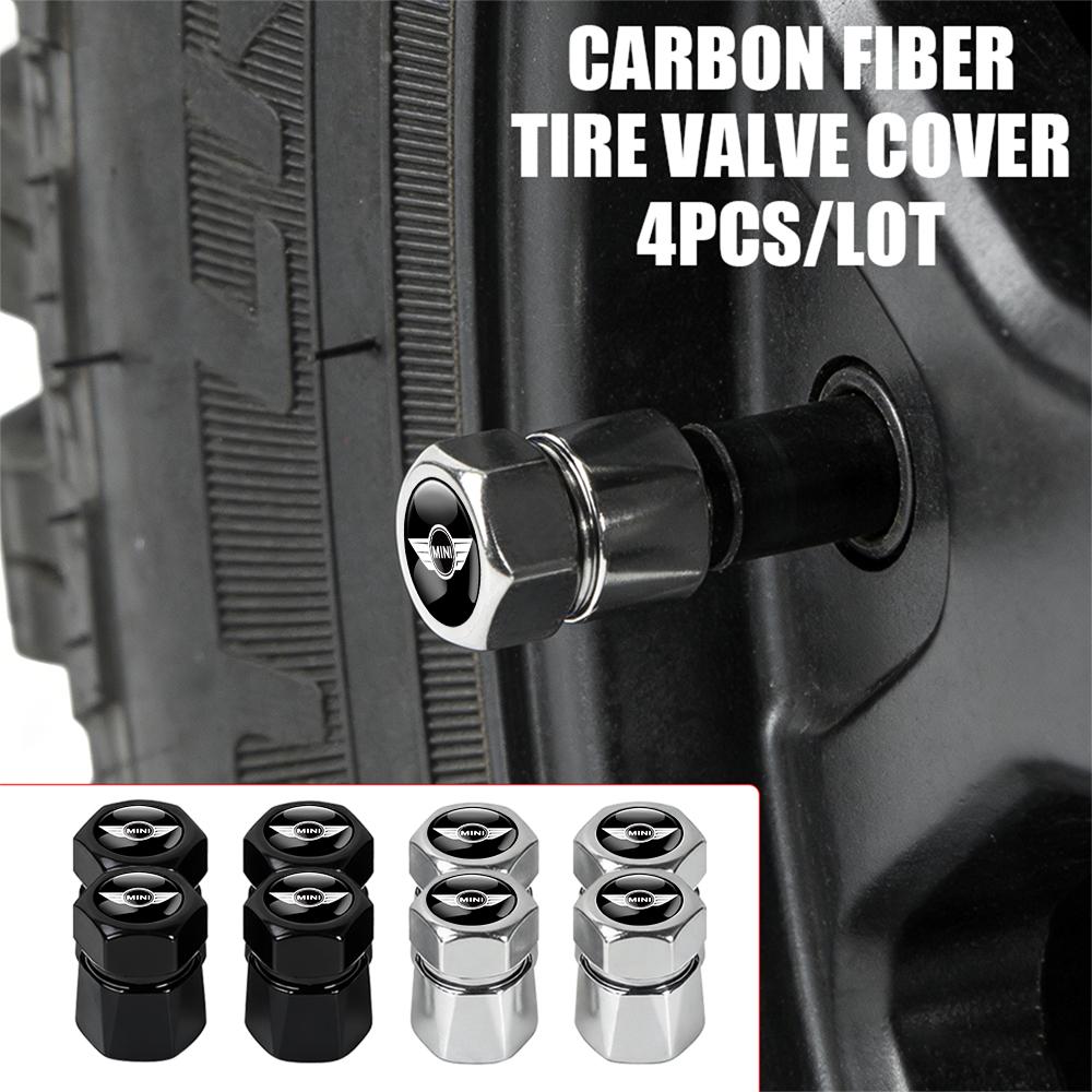 4PCS Car Styling Wheel Tyre Valve Caps Stem Covers Auto Accessories For MINI Cooper S JCW WORKS R55 R56 F55 F56 R57 R58 R59 R60