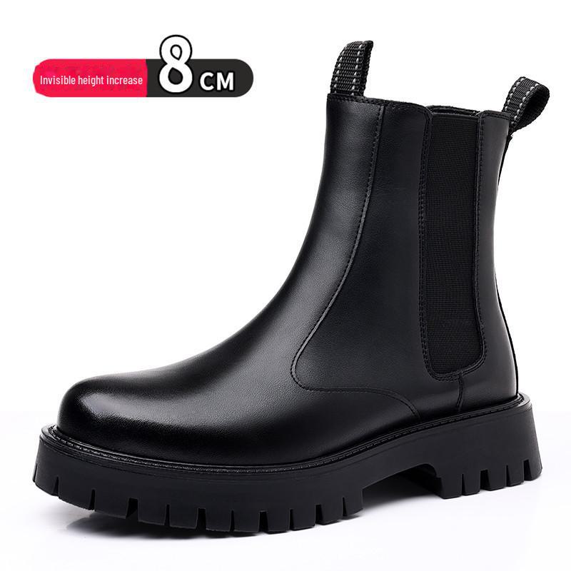 Pánské kotníkové boty Martin z pravé kůže - Britský styl, silná podrážka, zvýšení výšky o 8 cm