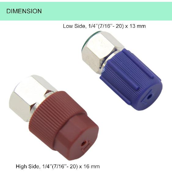R12 To R134a Conversion Kit, R12 To R134a Retrofit Kit, R12 R22 To R134A High and Low Fitting Port 1/4" To 7/16" Conversion Adapter Air Conditioner