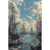 Vintage Nautical Metal Wall Art, Old Sailing Ship Pirate Decor, Home Wall Decor