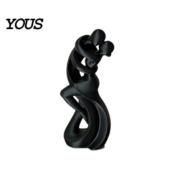 Decorazione Coppia che Balla Statuetta Ballerina che si Abbraccia Stampata in 3D, Scultura Statua Astratta Minimalista, Ornamento per Casa, Ufficio, Soggiorno