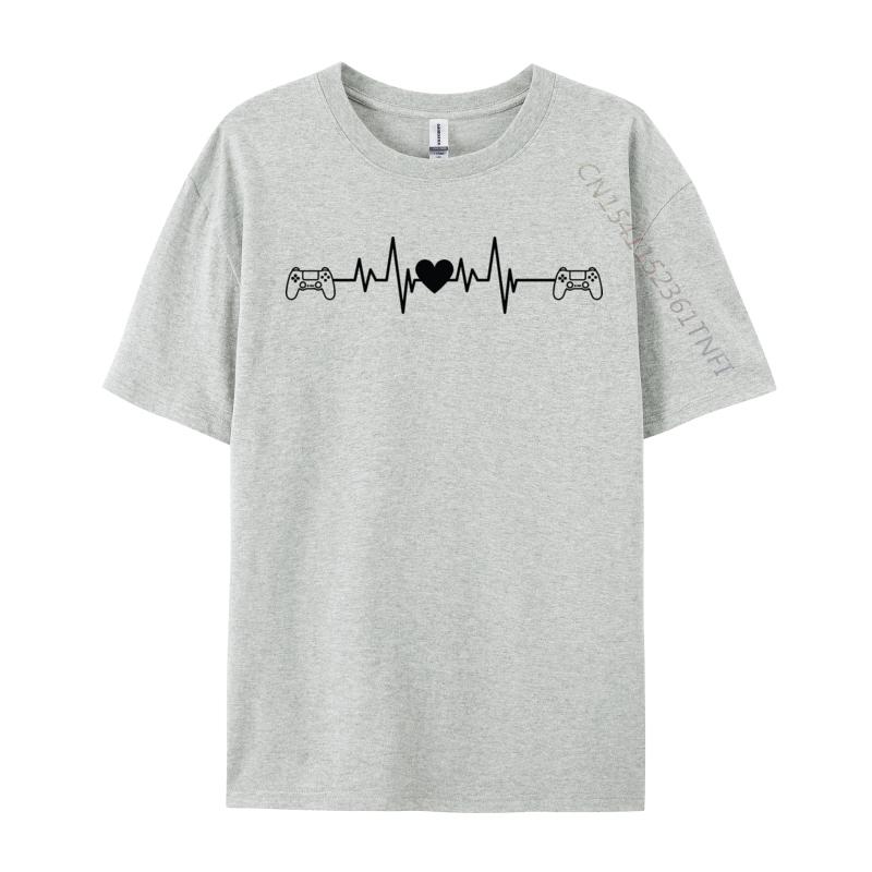 Premium Cotton Gamer Heartbeat T Shirt Casual Game Gamer T Shirt New Fashion Crew Neck Tops Tees Cool