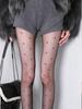 Women'S Black Sheer Pantyhose With Red Heart Print, Ultra-Thin Sexy Skin-Friendly Hosiery For Party & Valentine'S Day Date |