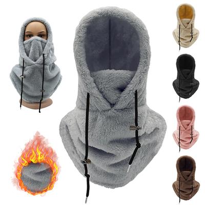 Balaclava din Fleece Polar Înalt Căciulă de Schi de Iarnă Rezistentă la Vânt Căciulă pentru Ciclism în Aer Liber pentru Bărbați Măști de Față Căciuli cu Glugă Femei Pălărie Pufoasă Caldă