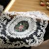 Sticktischmatte Französische Spitze Platzset Ländlicher Stickerei-Untersetzer Ins-Windscheiben-Matte Pendel-Requisiten Retro Dekorative Handtuch