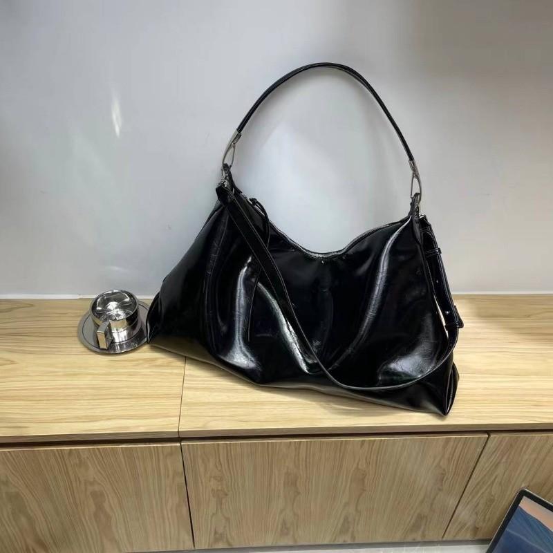 IELGY Ladies Underarm Bag Fashion Oil Wax Leather Trendy Casual All-Match Large-Capacity Cross @-