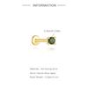 CANNER 1PC Natural Water Grass Horse Eye Zircon 925 Silver Piercing Earrings For Women Ins Simple Green Moss Earring
