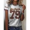 New Women's Los Angeles 79 Graphic Tee Korean Popular Clothes Casual Short Sleeve Top with Durable Print Summer Woman Clothing