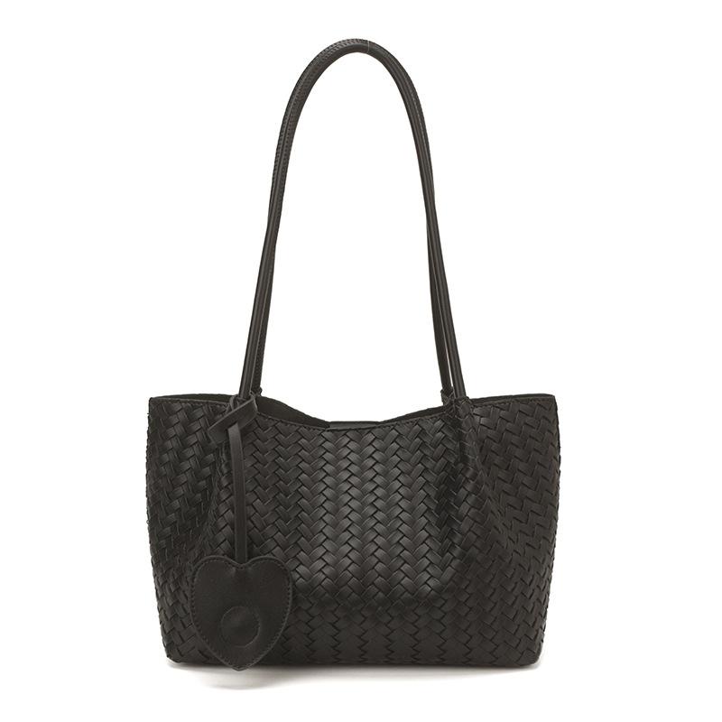 

Vintage Forest Woven Bag, Women s High-end Tote Bag, Large Capacity Single Shoulder Commuting Bag чёрный