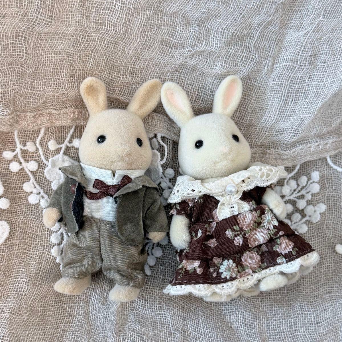Used Sylvanian Families Rabbit Grandpa Grandma