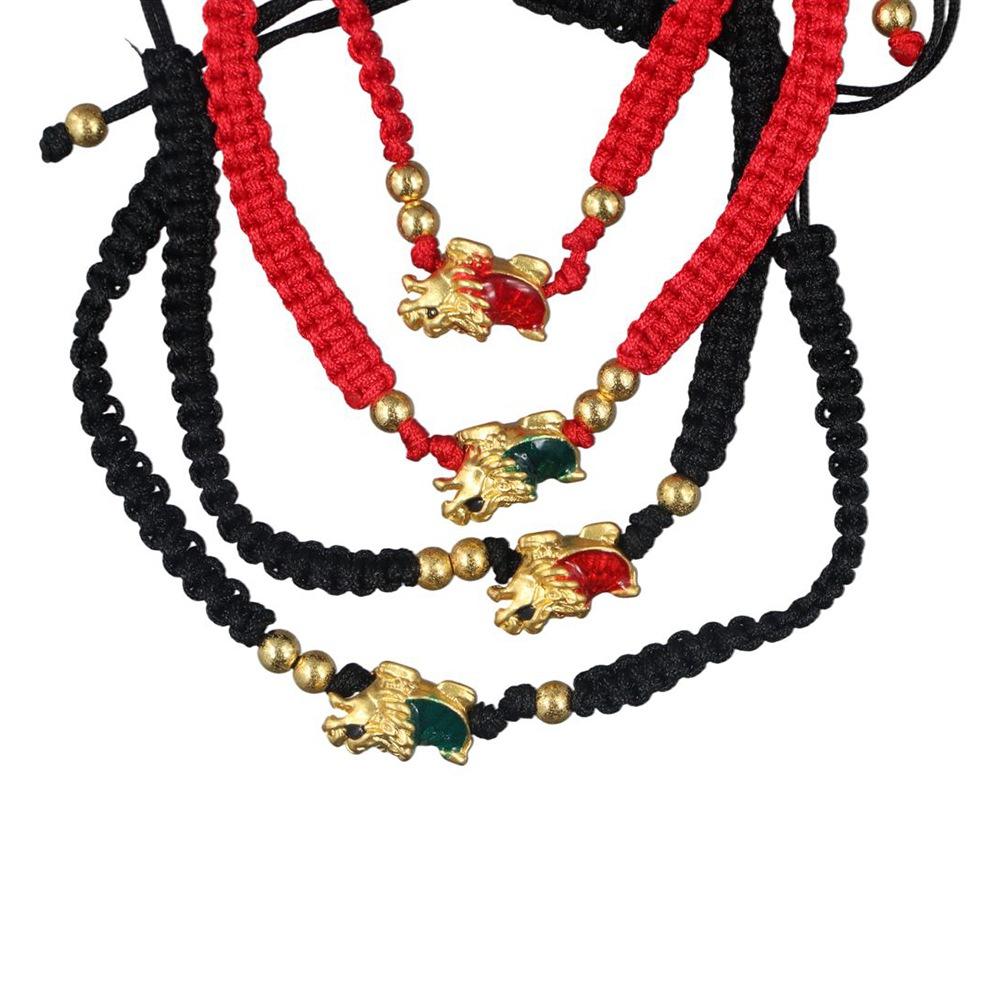 New Year Dragon Turtle Year Bracelet  Pendant Fortune Bracelet Creative Lucky Red Rope  Girls