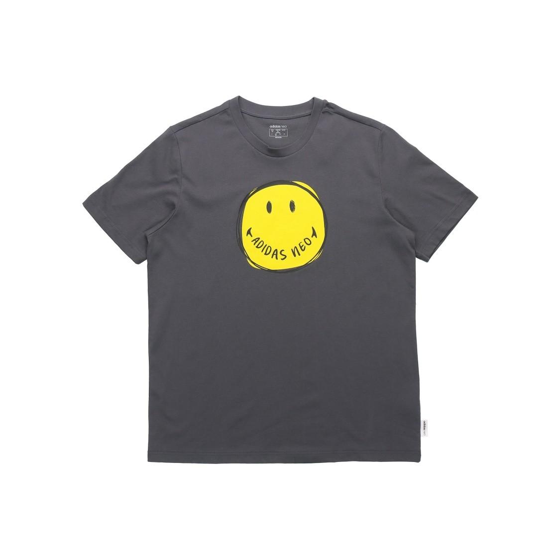 adidas neo Crew Neck Casual Sports Short-Sleeve T-Shirt for Men, Light Gray L