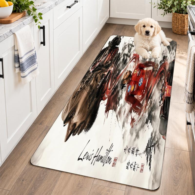 Flannel Kitchen Mat Lewis Hamilton Soft Area Rug Non Slip Floor Carpet Home Decoration