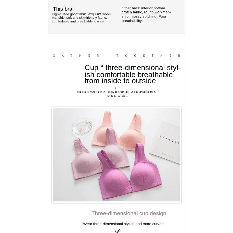 Plus Größe Sexy Push-Up Bh Verschluss Vorne Einfarbig Büstenhalter Drahtlose Bralette Brust Nahtlose Bhs Weste für Frauen