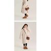 Girls Faux Fur Long Coat Stand Collar Plush Fleece Warm Thick Winter Kids Outerwear Full‑Zip Mid‑Length Fuzzy Overcoat For Little Girl