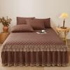 Cotton Bed Skirt Three Piece Set Thickened Anti Slip Bed Cover Lace Bed Sheet Mattress Protective Cover