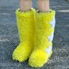 Winter Women Fluffy Faux Fox Fur Boots Woman Plush Warm Snow Boots Luxury Footwear Girls Furry Fur Bottes Fashion Winter Shoe