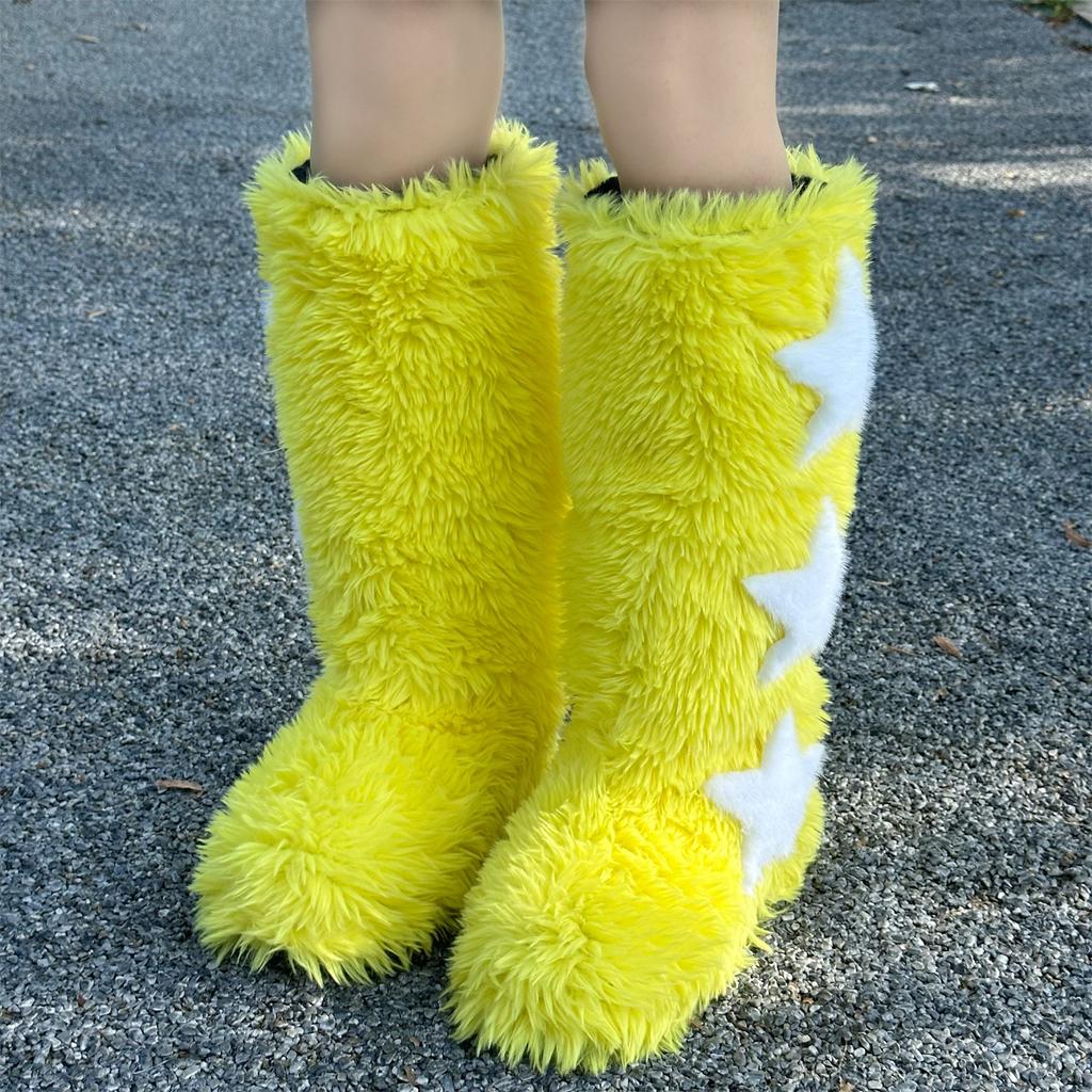 Winter Women Fluffy Faux Fox Fur Boots Woman Plush Warm Snow Boots Luxury Footwear Girls Furry Fur Bottes Fashion Winter Shoe