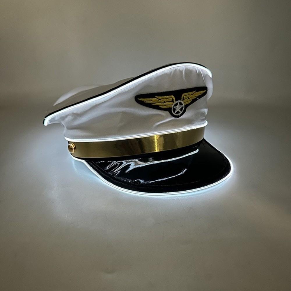 Boost Party Vibe LED Light Up Pilot Hat Breathable Luminous Air Force Hat  Gift for Party Lovers