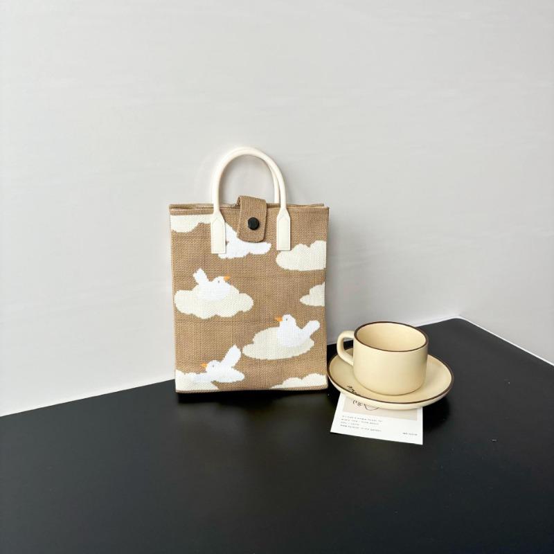 New large-capacity knitted bag, mobile phone bag, niche shoulder messenger bag, high-end, cartoon fashion handbag.